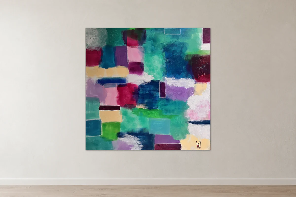Grandmother’s Quilt hanging on a wall